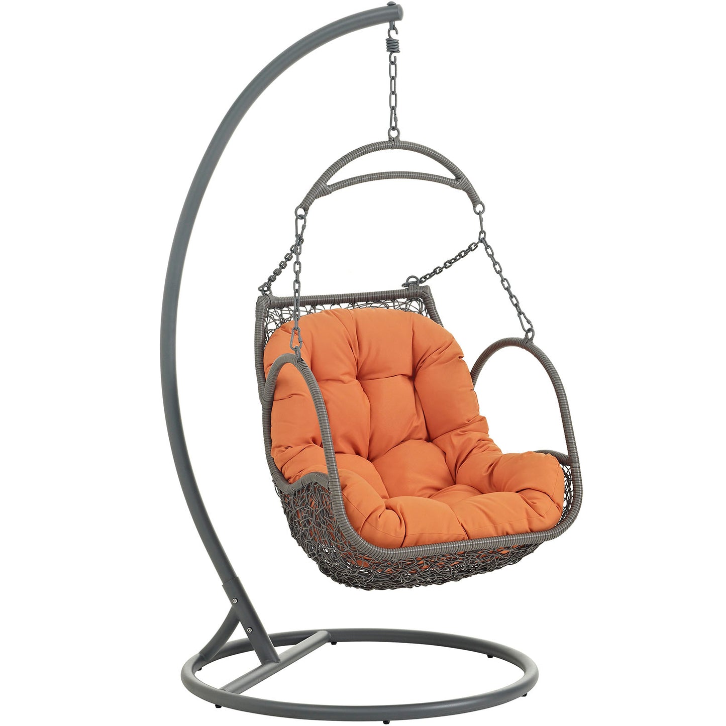 Arbor Outdoor Patio Wood Swing Chair by Modway in Orange