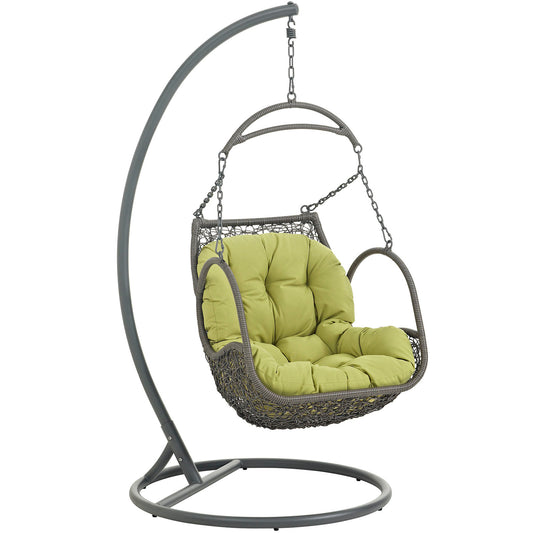 Arbor Outdoor Patio Wood Swing Chair by Modway in Peridot