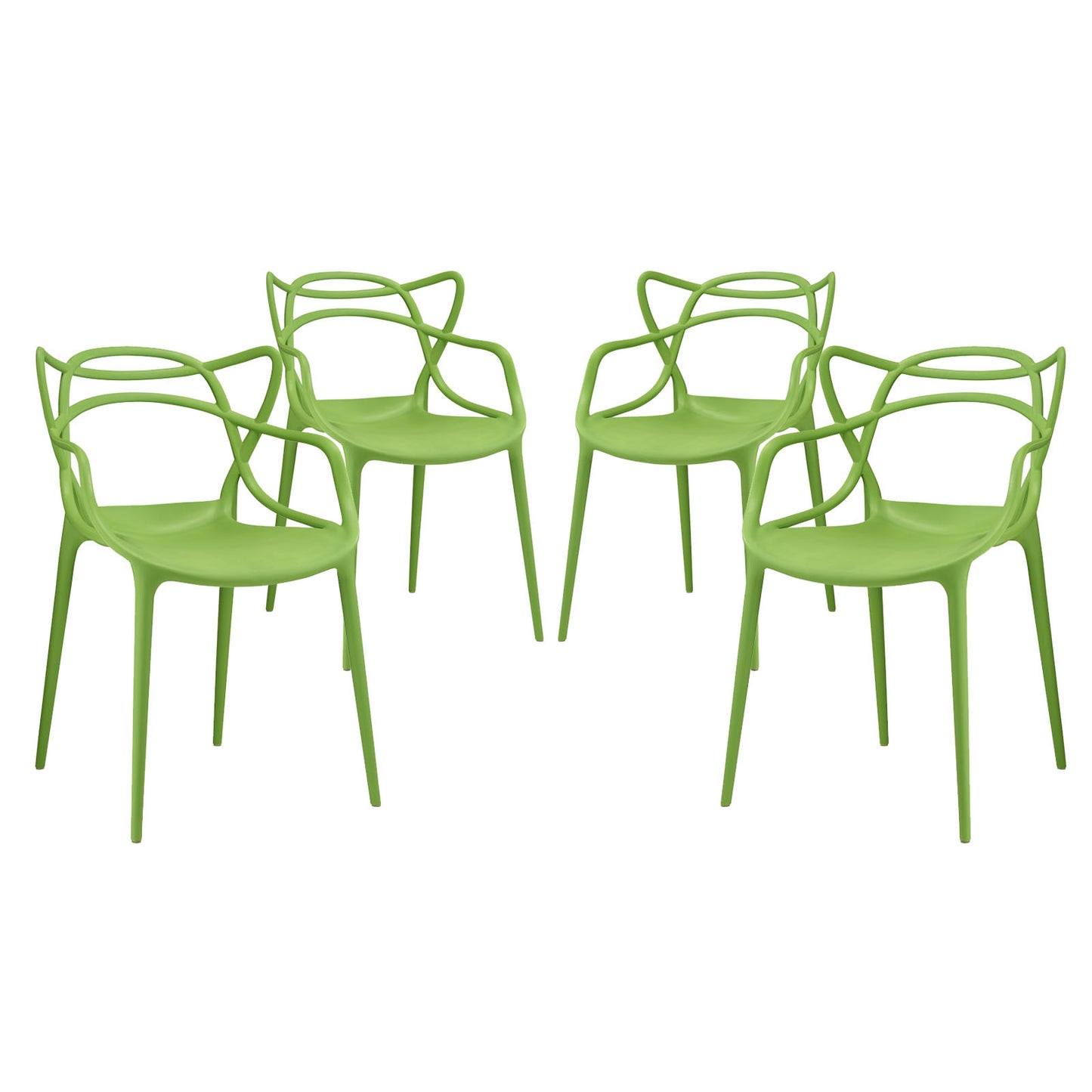 Entangled Dining Set Set of 4 by Modway in Green