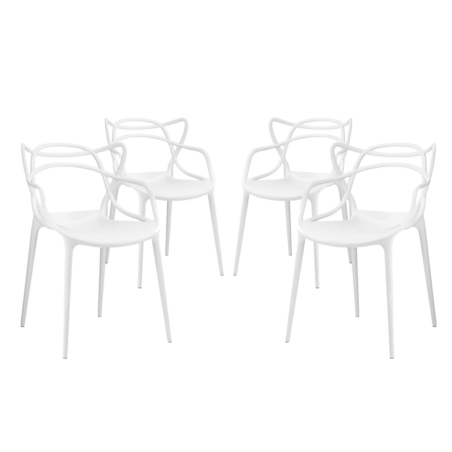 Entangled Dining Set Set of 4 by Modway in White