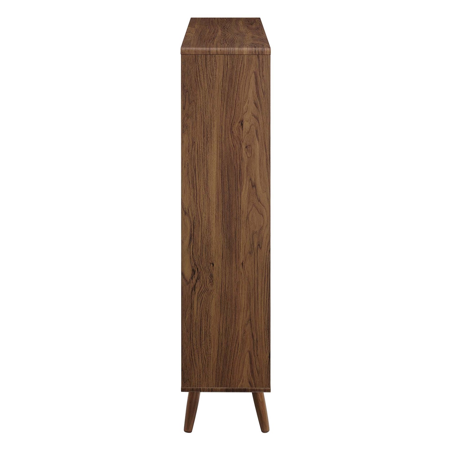 Transmit 7 Shelf Wood Grain Bookcase by Modway in Walnut