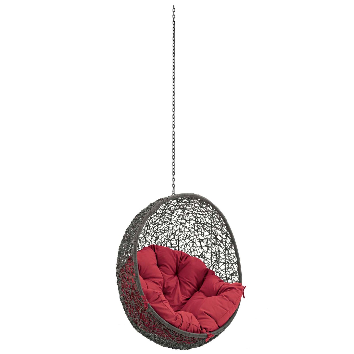 Hide Outdoor Patio Swing Chair Without Stand by Modway in Gray Red