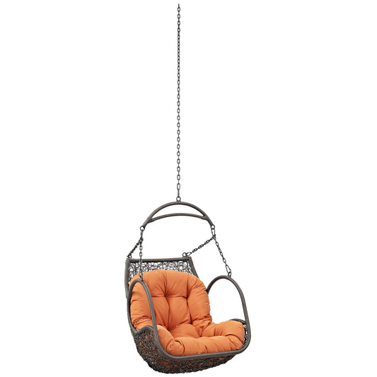Arbor Outdoor Patio Swing Chair Without Stand by Modway in Orange