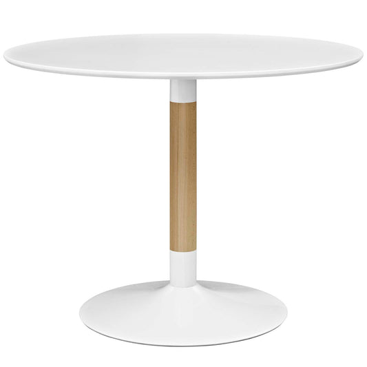 Whirl Round Dining Table by Modway in White