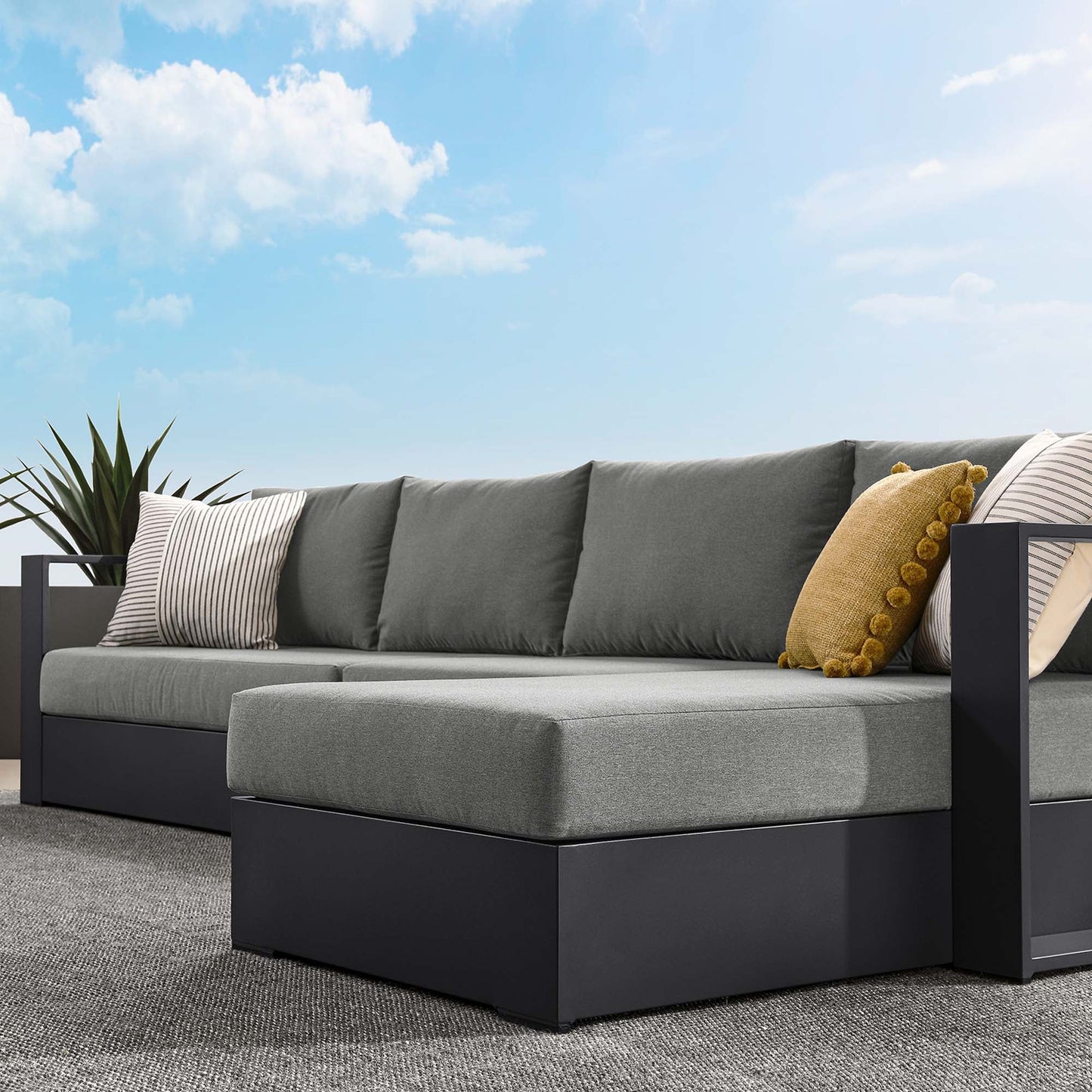 Lamod outdoor sectional - aluminum w performance cushions