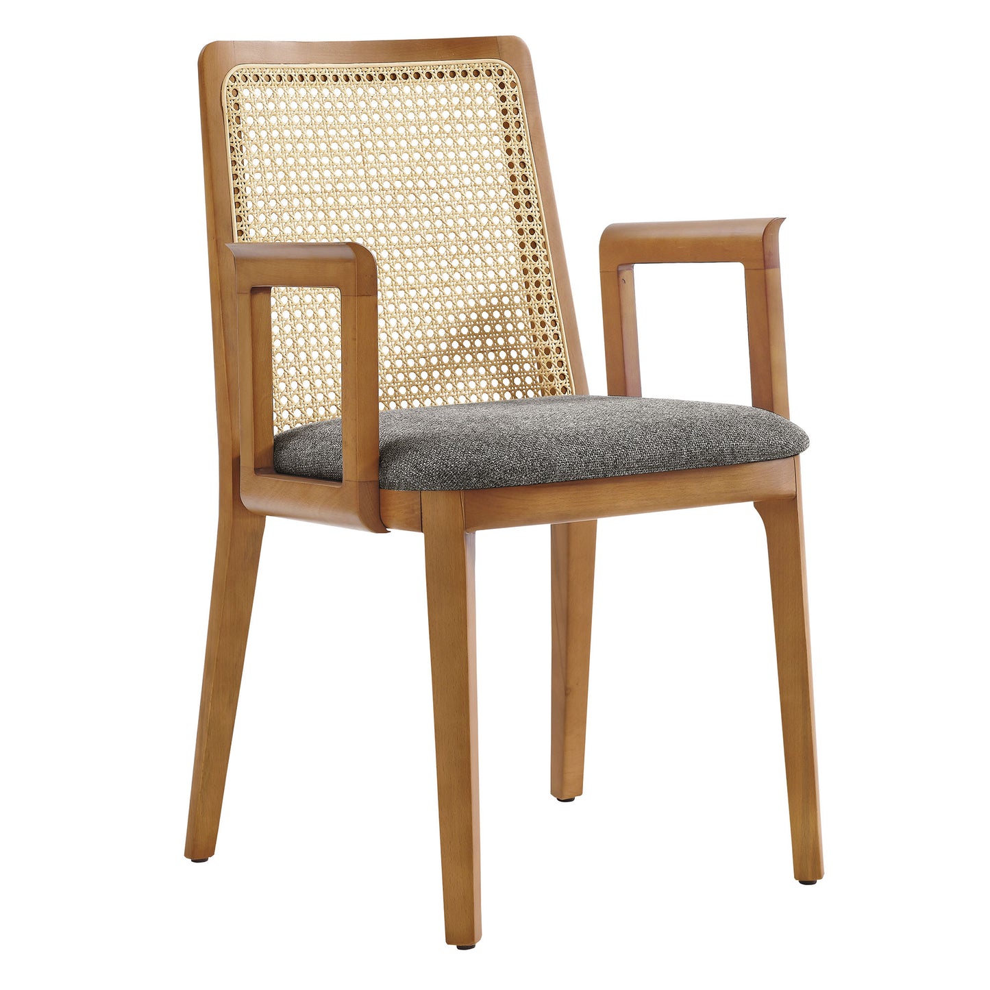Monarch Wood and Rattan Dining Armchair  in Honey Natural Gray