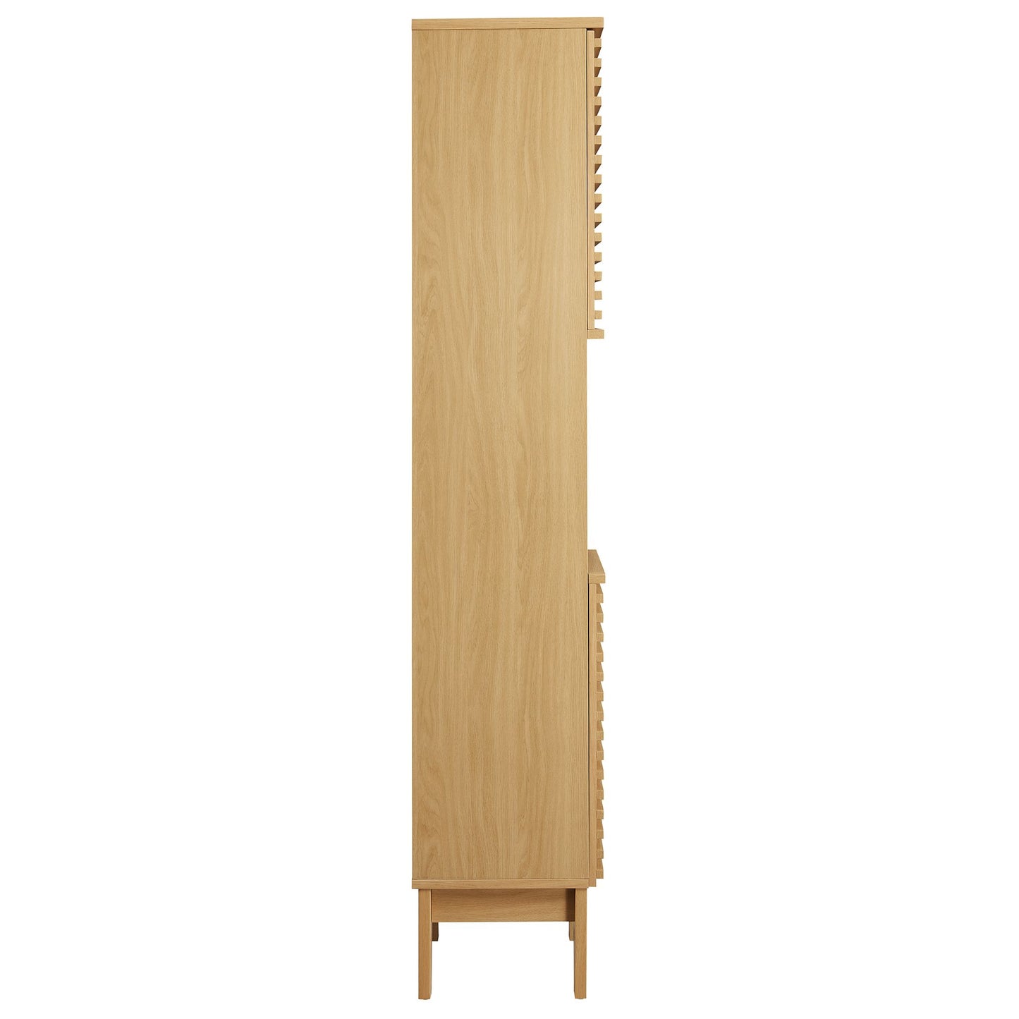 Render Tall Narrow Bathroom Storage Cabinet  in Oak