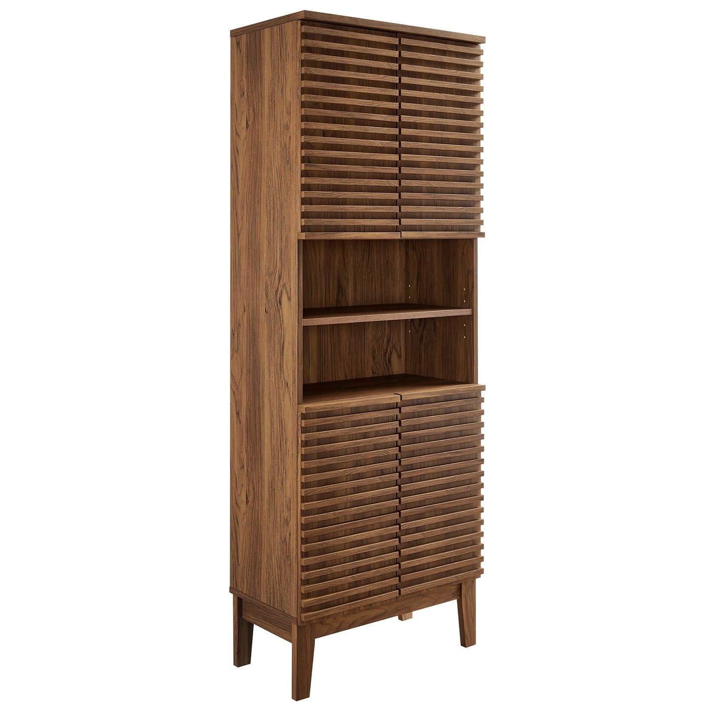 Render Tall Bathroom Storage Cabinet  in Walnut