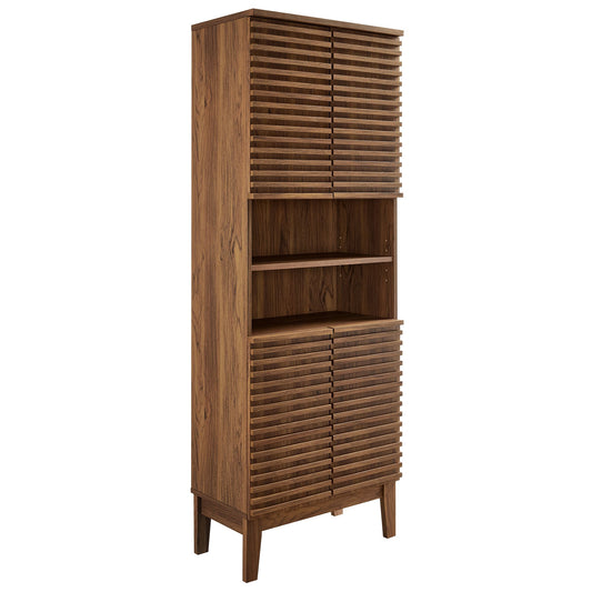 Render Tall Bathroom Storage Cabinet  in Walnut