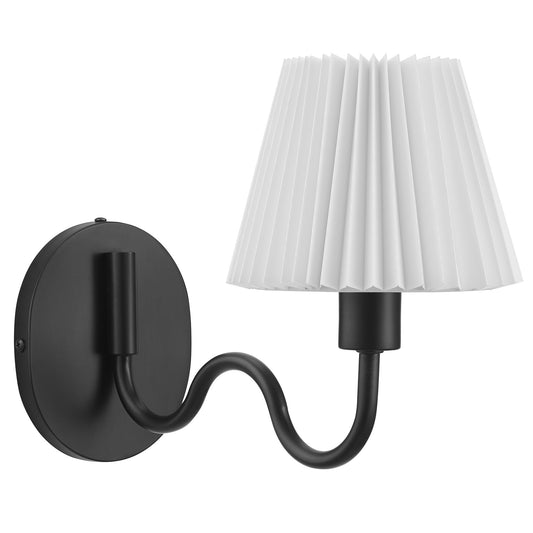 Wave Squiggle Arm Wall Sconce  in Black
