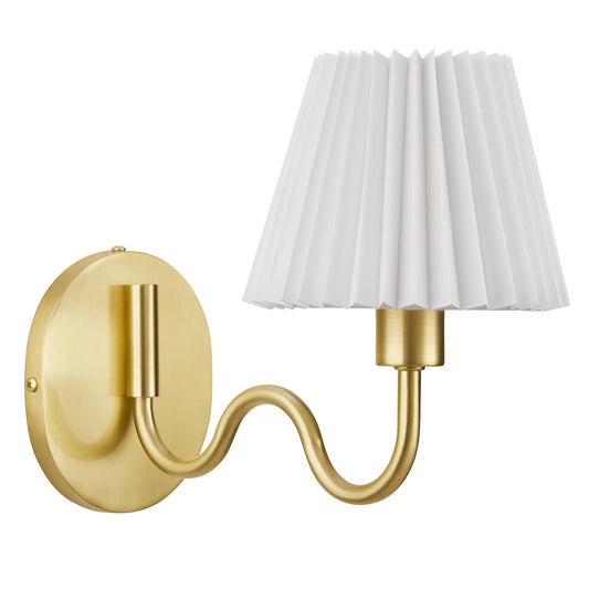 Wave Squiggle Arm Wall Sconce  in Brass
