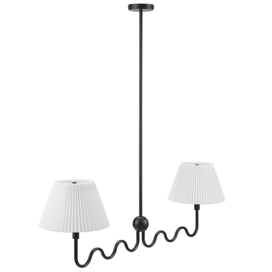 Wave Squiggle 2-Arm Pendant Light  in Black