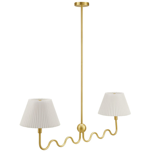 Wave Squiggle 2-Arm Pendant Light  in Brass
