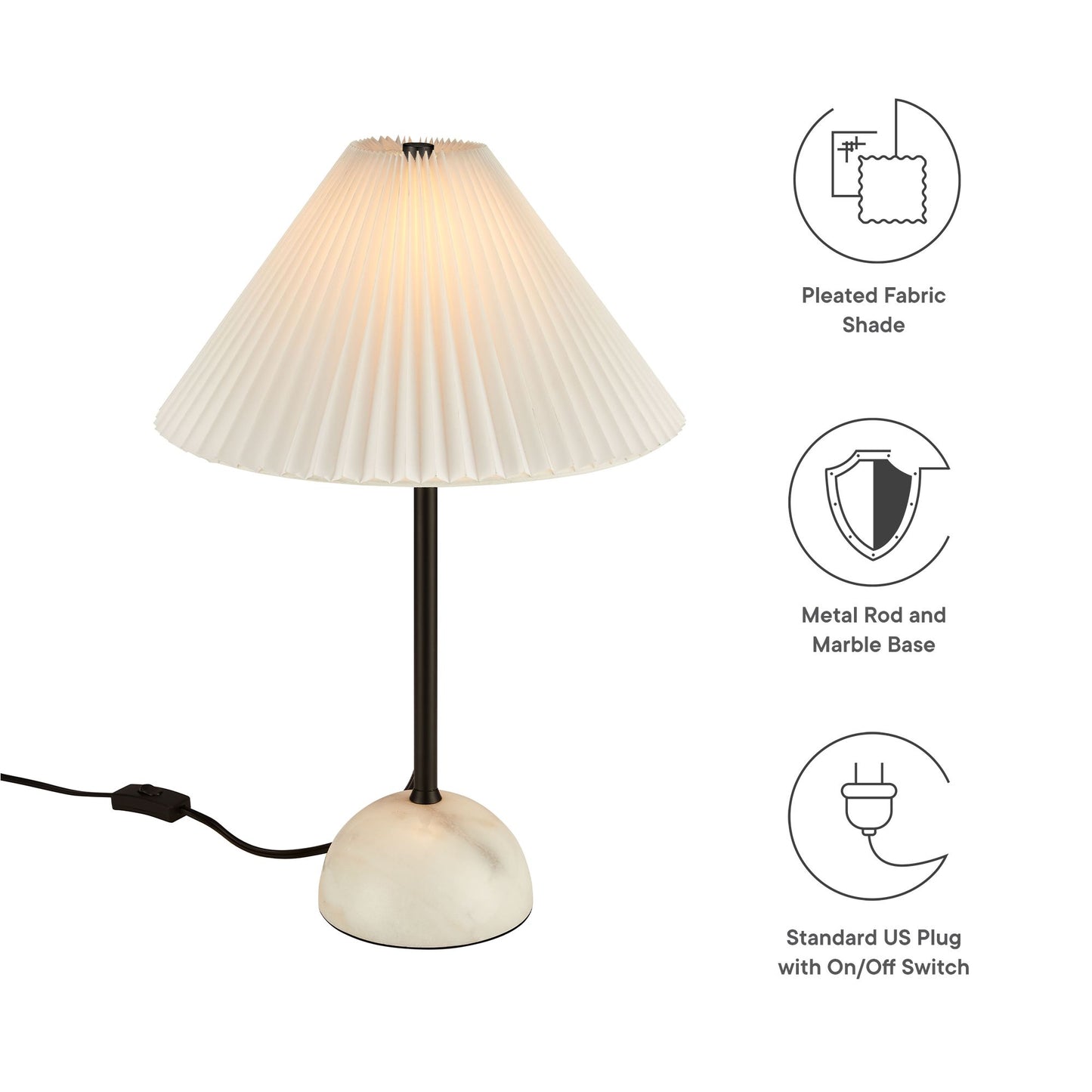 Illusion Marble Dome Table Lamp in Black