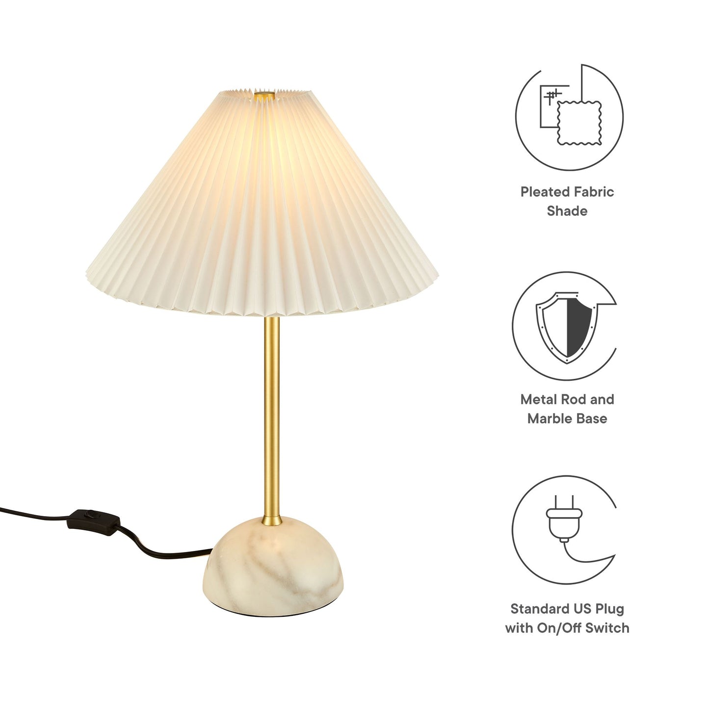 Illusion Marble Dome Table Lamp in Brass