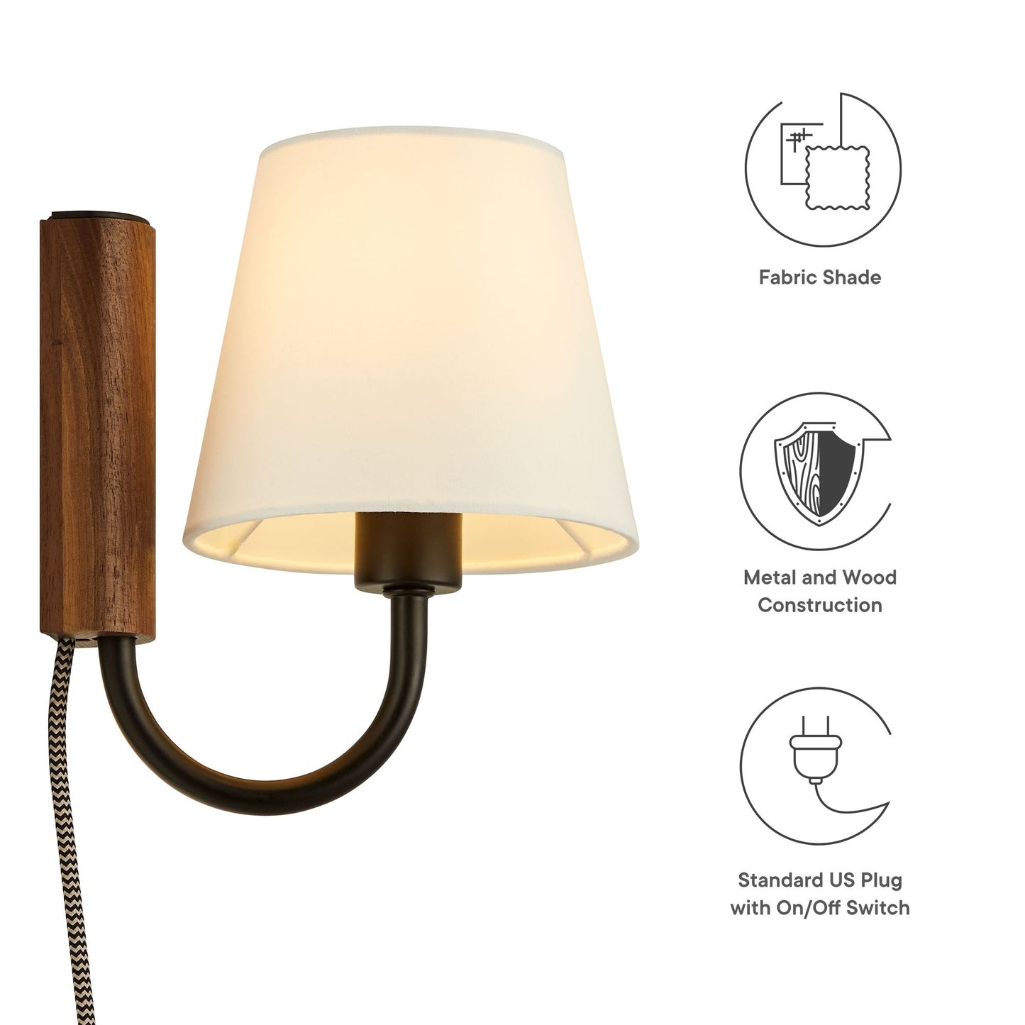 Sunlit Swivel Wall Sconce  in Walnut Black
