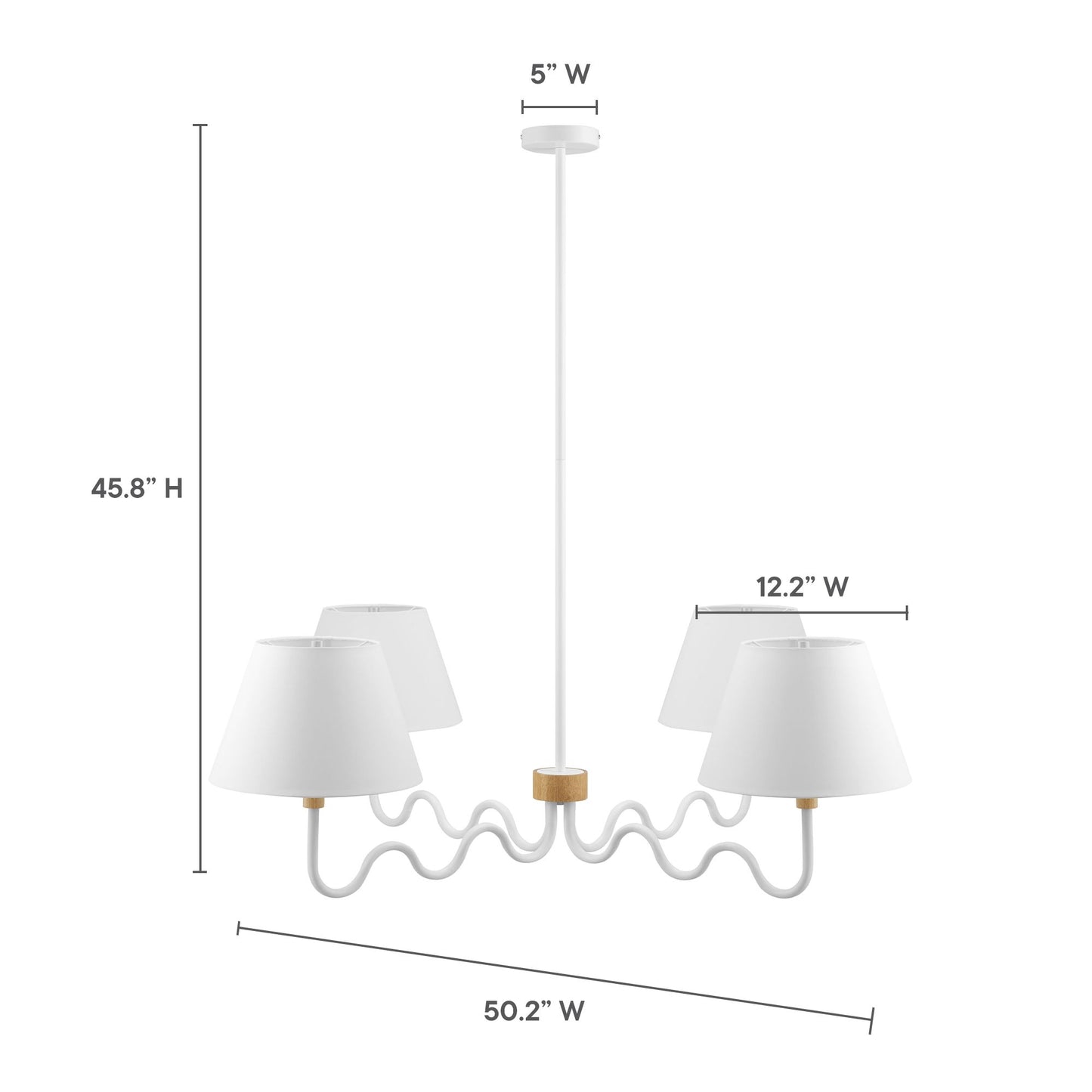 Sunlit Squiggle 4-Arm Pendant Light  in Natural White