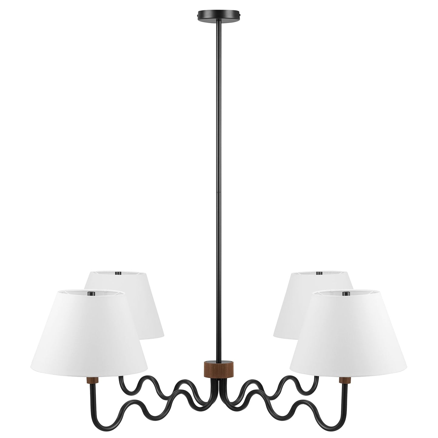 Sunlit Squiggle 4-Arm Pendant Light  in Walnut Black