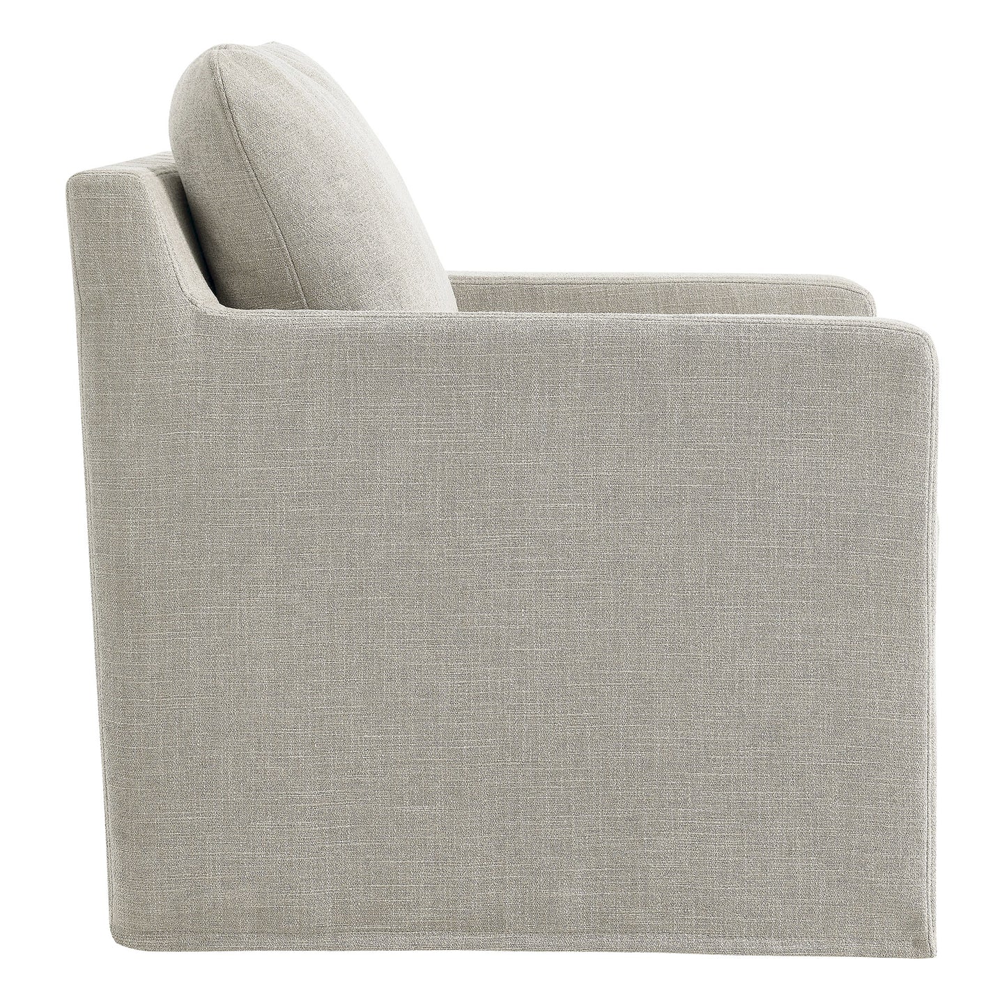 Serene Linen Slipcovered Swivel Armchair  in Linen
