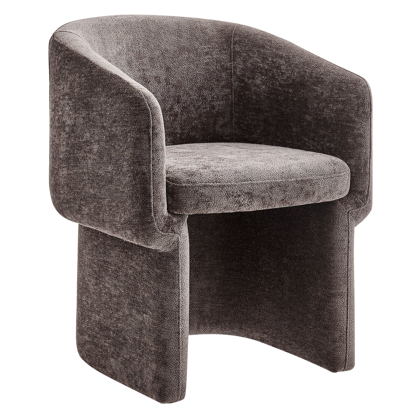 Verity Chenille Dining Armchair  in Chocolate Brown