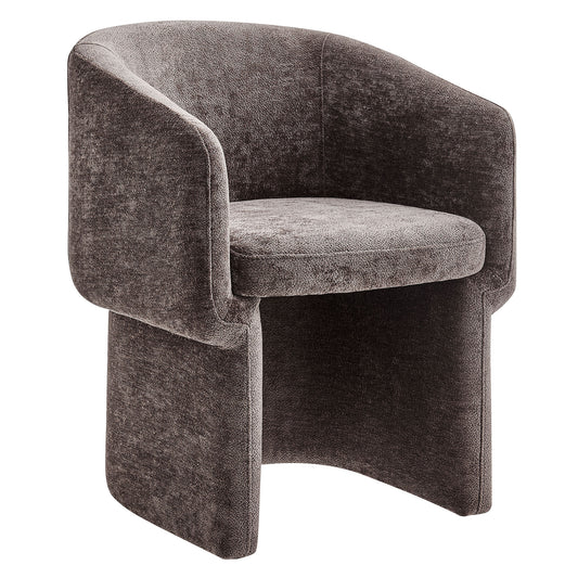 Verity Chenille Dining Armchair  in Chocolate Brown