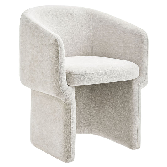 Verity Chenille Dining Armchair  in Ivory