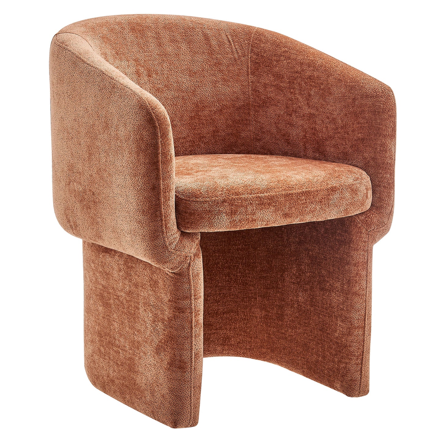 Verity Chenille Dining Armchair  in Rust