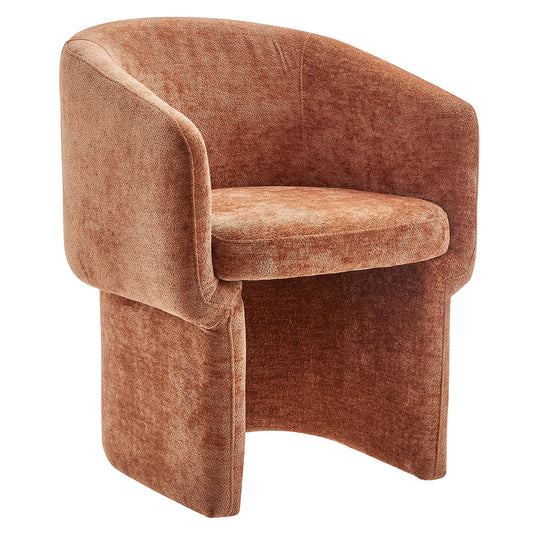 Verity Chenille Dining Armchair  in Rust