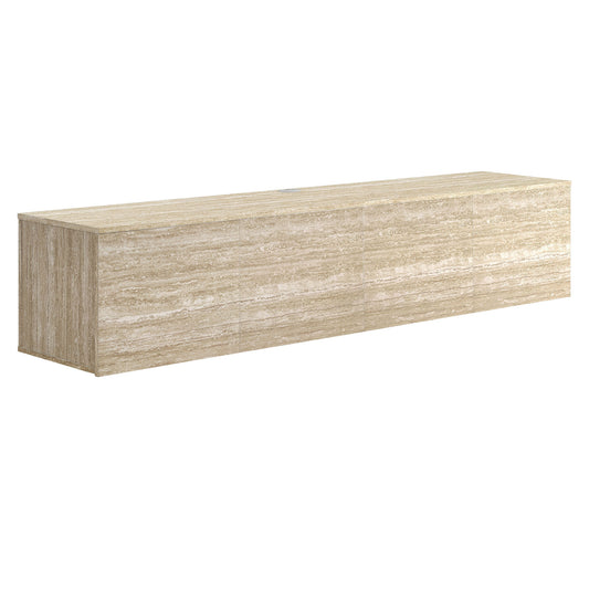 Terra 71" Wall-Mounted TV Stand  in Travertine