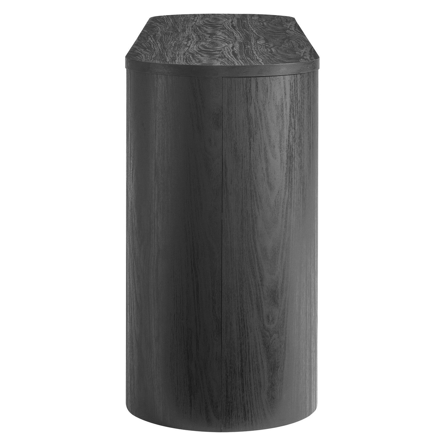 71" Rounded Sideboard Storage Cabinet in Black