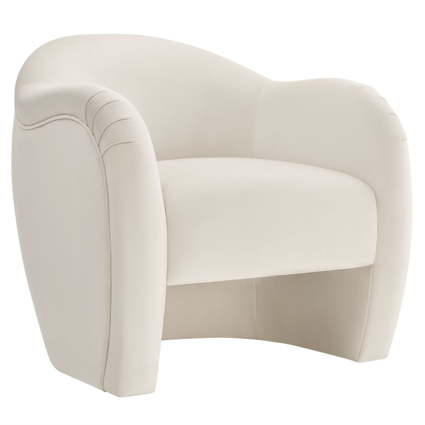 Compose Performance Velvet Accent Chair in Alabaster