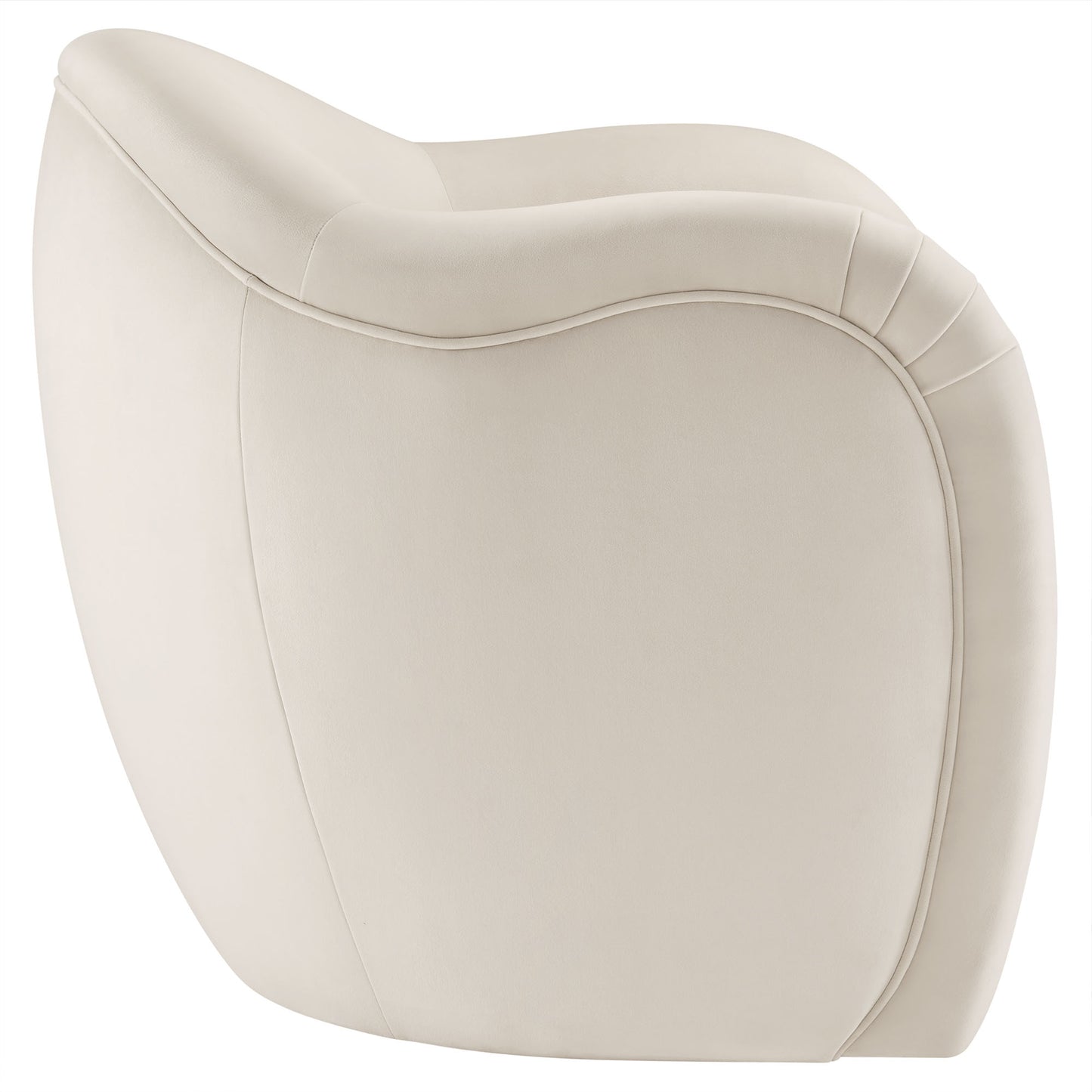 Compose Performance Velvet Accent Chair in Alabaster
