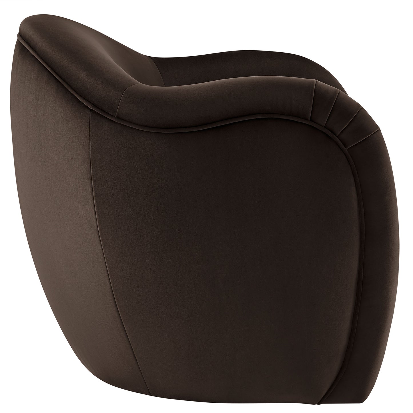 Compose Performance Velvet Accent Chair in Chocolate Brown
