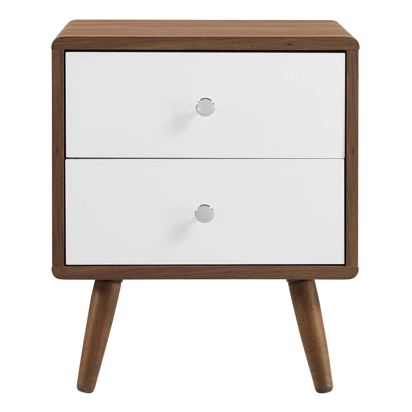Transmit 2-Drawer Nightstand  in Walnut White