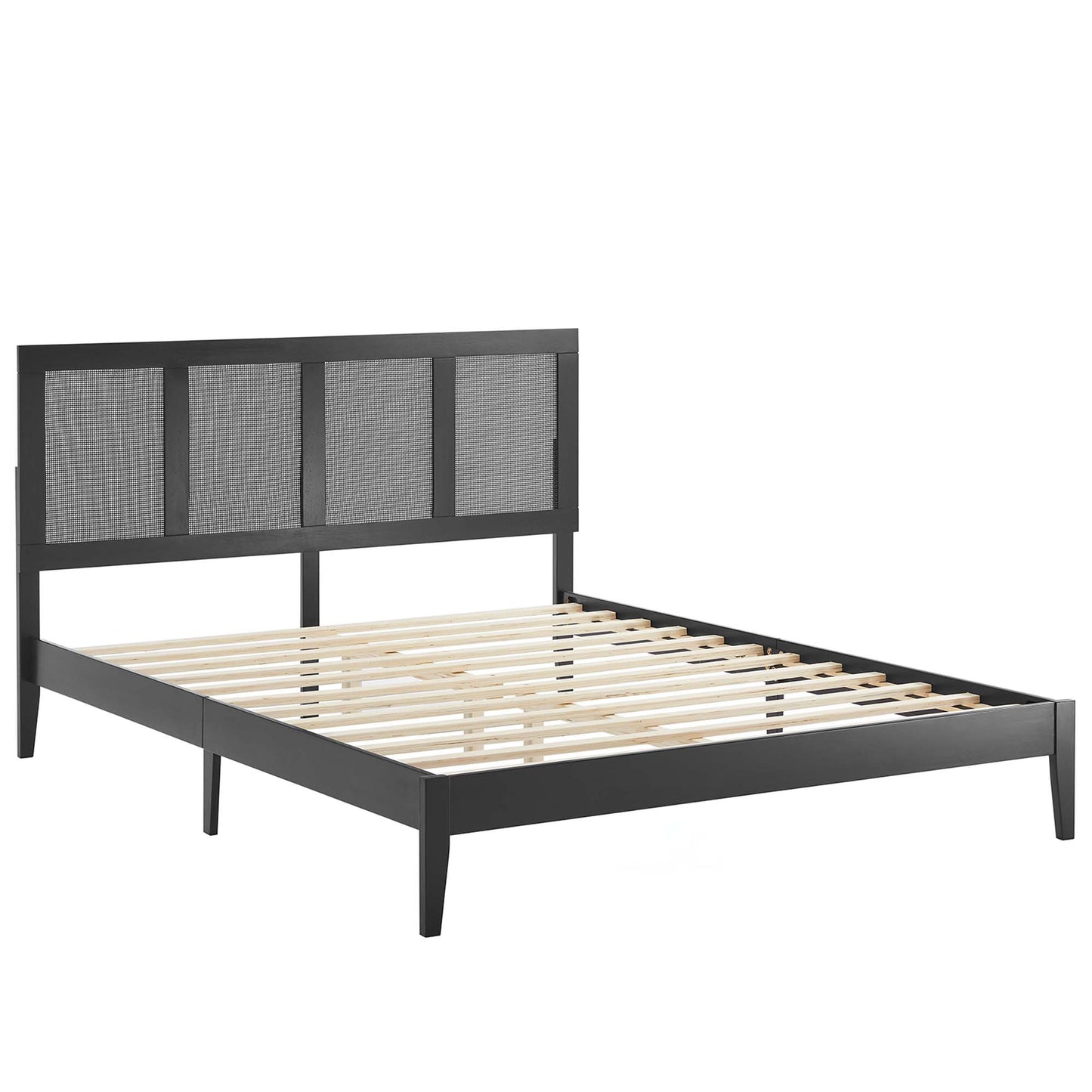Sirocco Rattan and Wood King Platform Bed  in Black