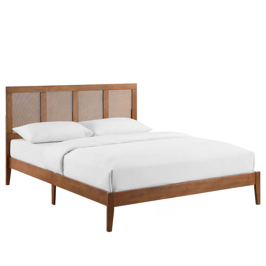Sirocco Rattan and Wood King Platform Bed  in Walnut