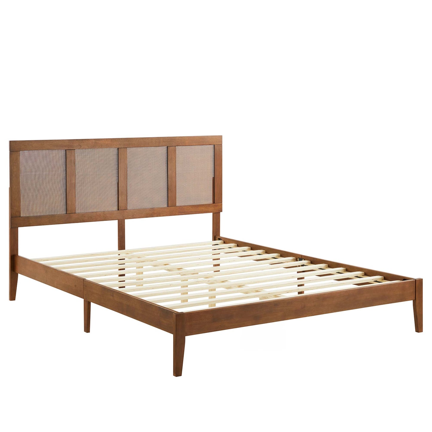 Sirocco Rattan and Wood King Platform Bed  in Walnut