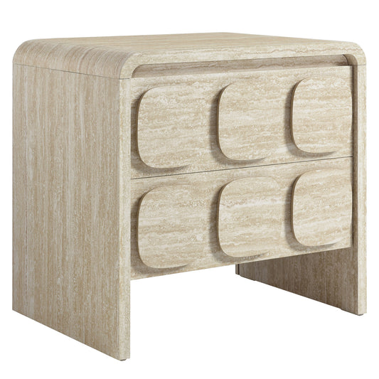 Toscana 2-Drawer Nightstand  in Travertine