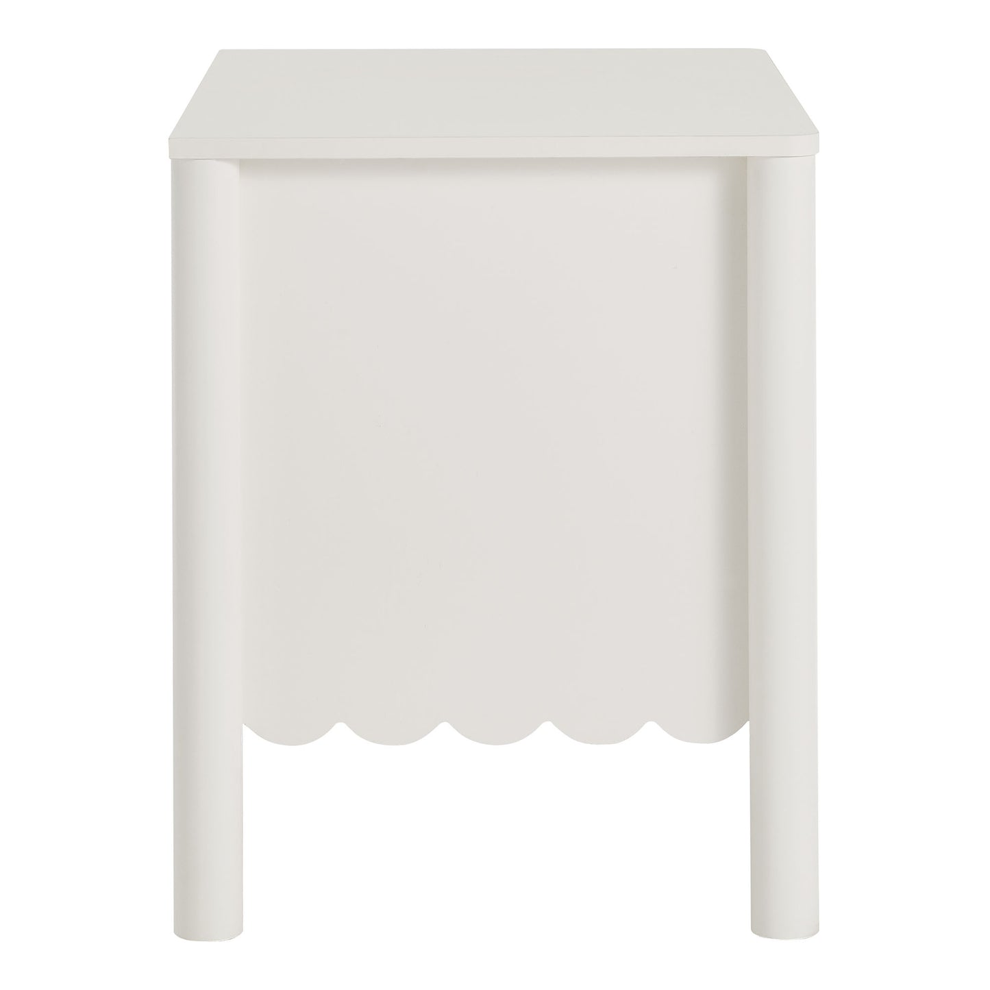 Lucine Scalloped 2-Drawer Nightstand in White