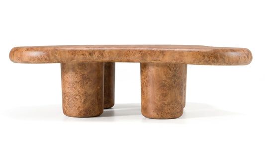 Modern 48" Irregular Shape Burl Coffee Table