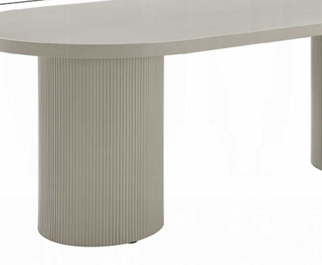 87" Alabaster Oval Table - Flutted Base