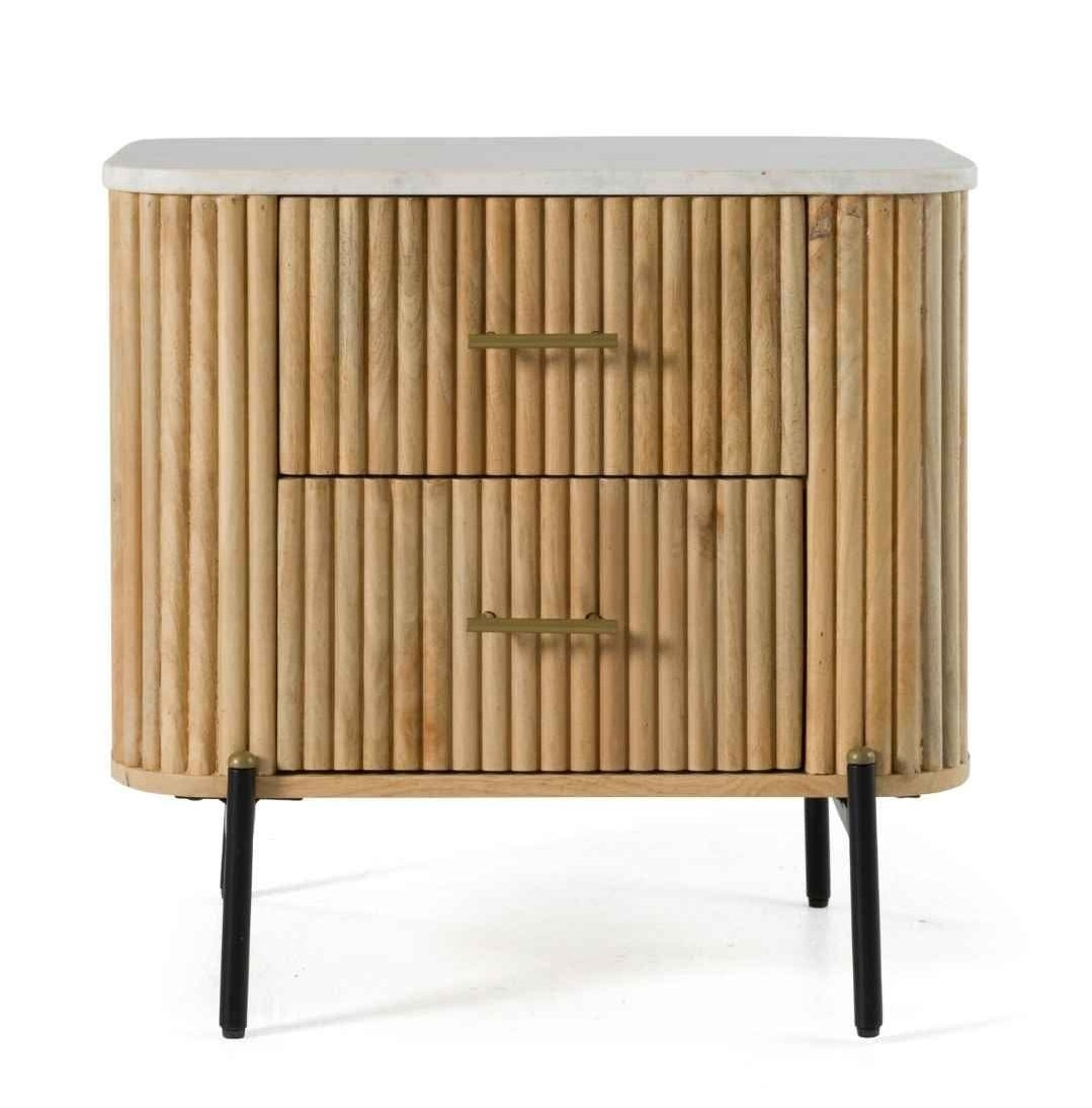 2 Drawer Nightstand with Marble