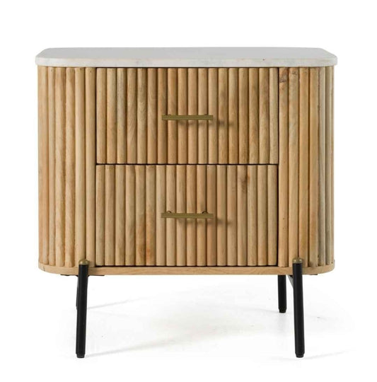 2 Drawer Nightstand with Marble