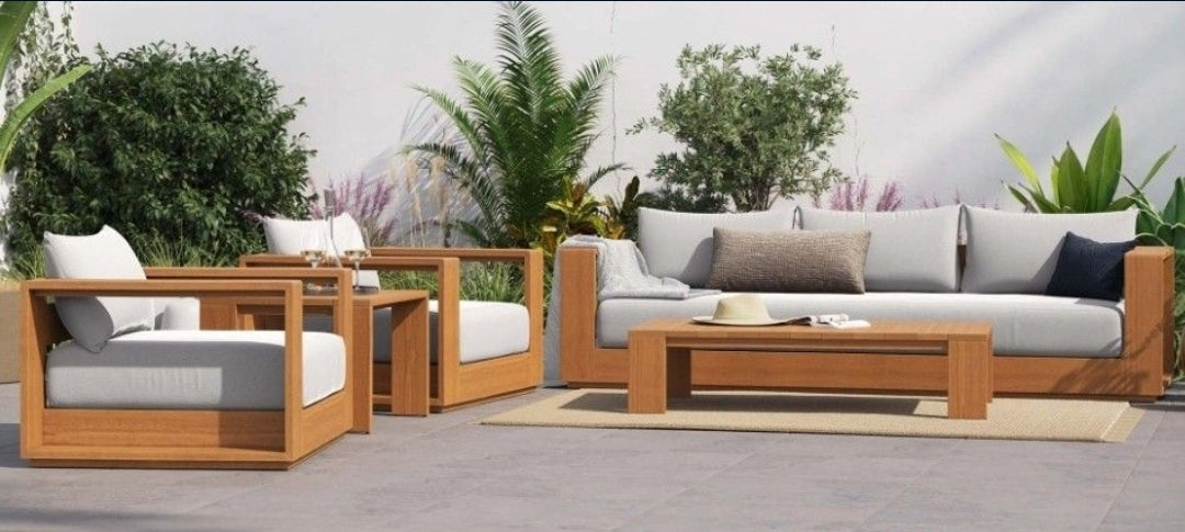 Havana patio Collection Set with light gray all weather Cushions