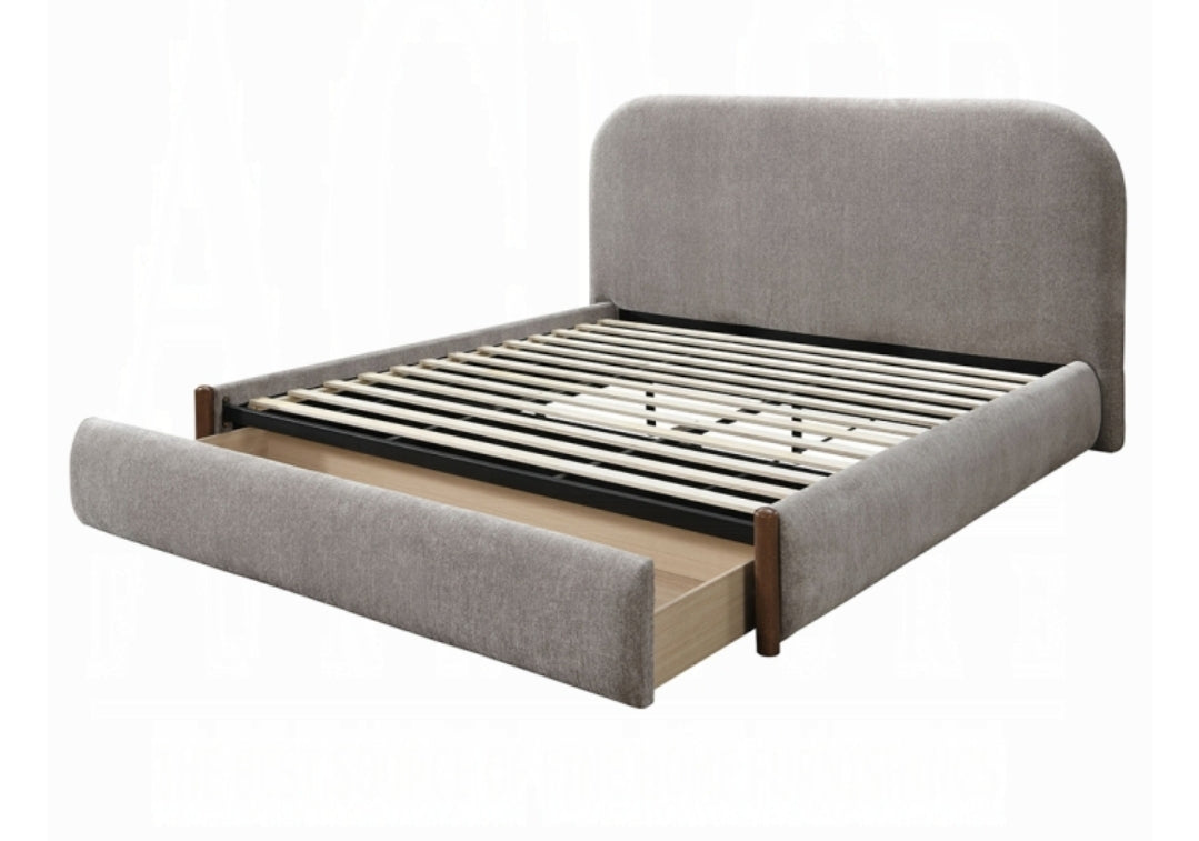 Colene Queen bed with storage upholstered in performance fabric