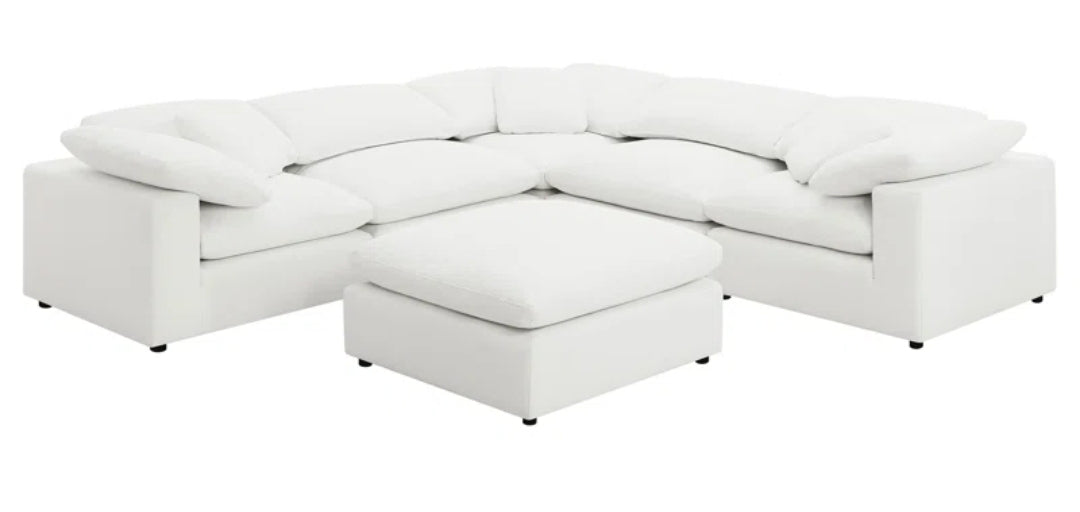 Balmar Ivory performance Upholstered Modular Sectional cloud like