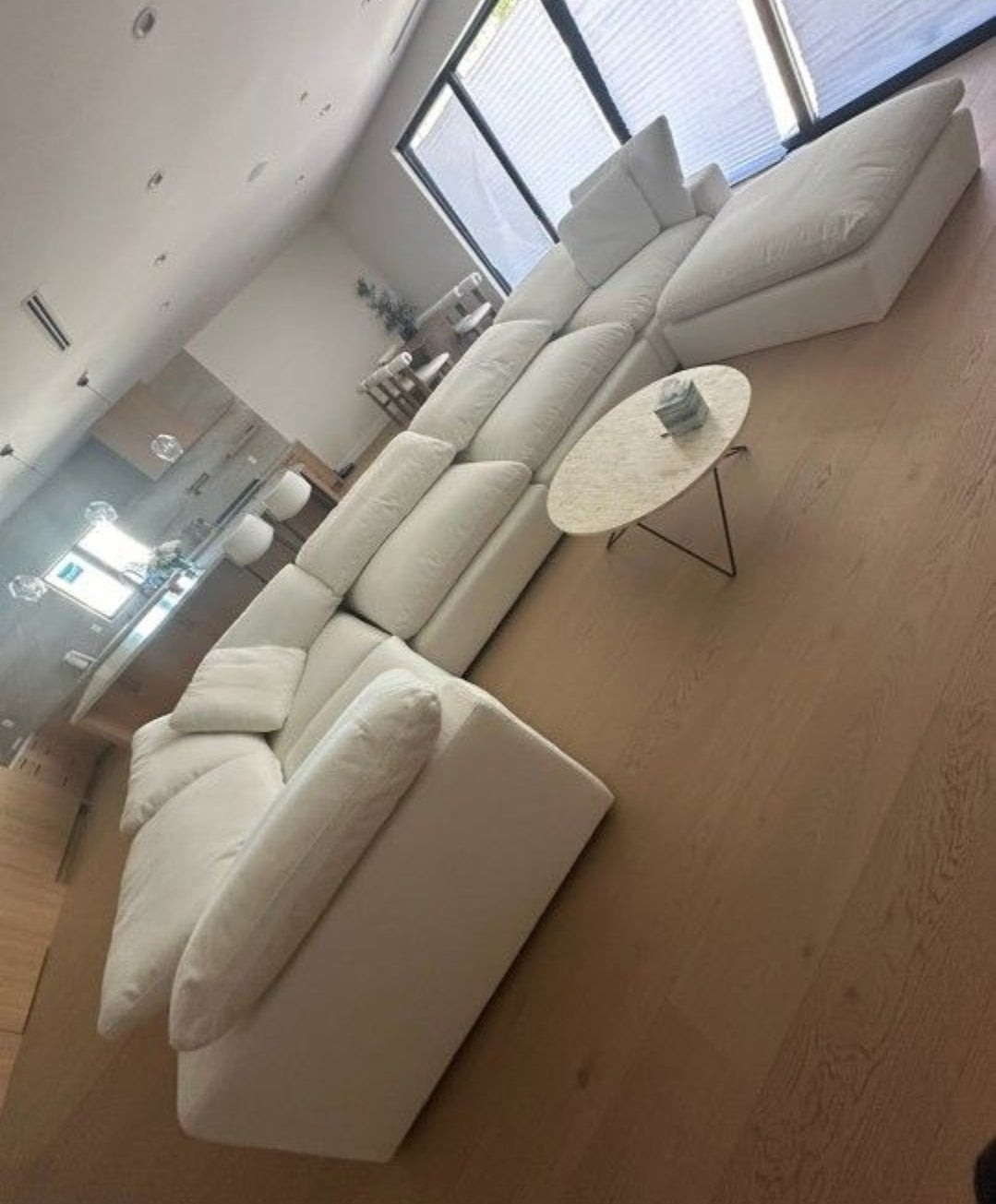 Balmar Ivory performance Upholstered Modular Sectional cloud like