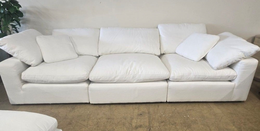 Gorgeous 3 piece modular Cloud Like Sofa Upholstered In Performance Fabric