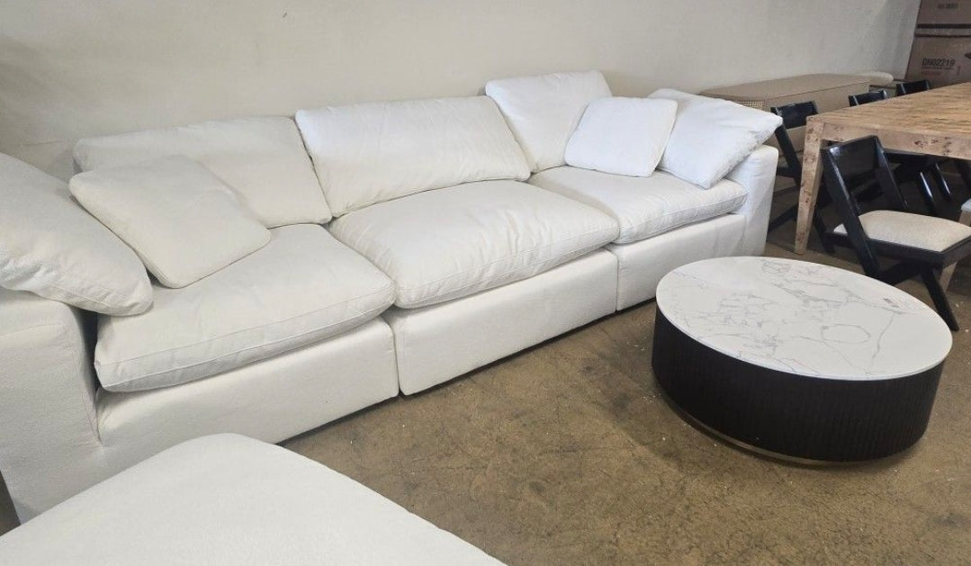 Gorgeous 3 piece modular Cloud Like Sofa Upholstered In Performance Fabric