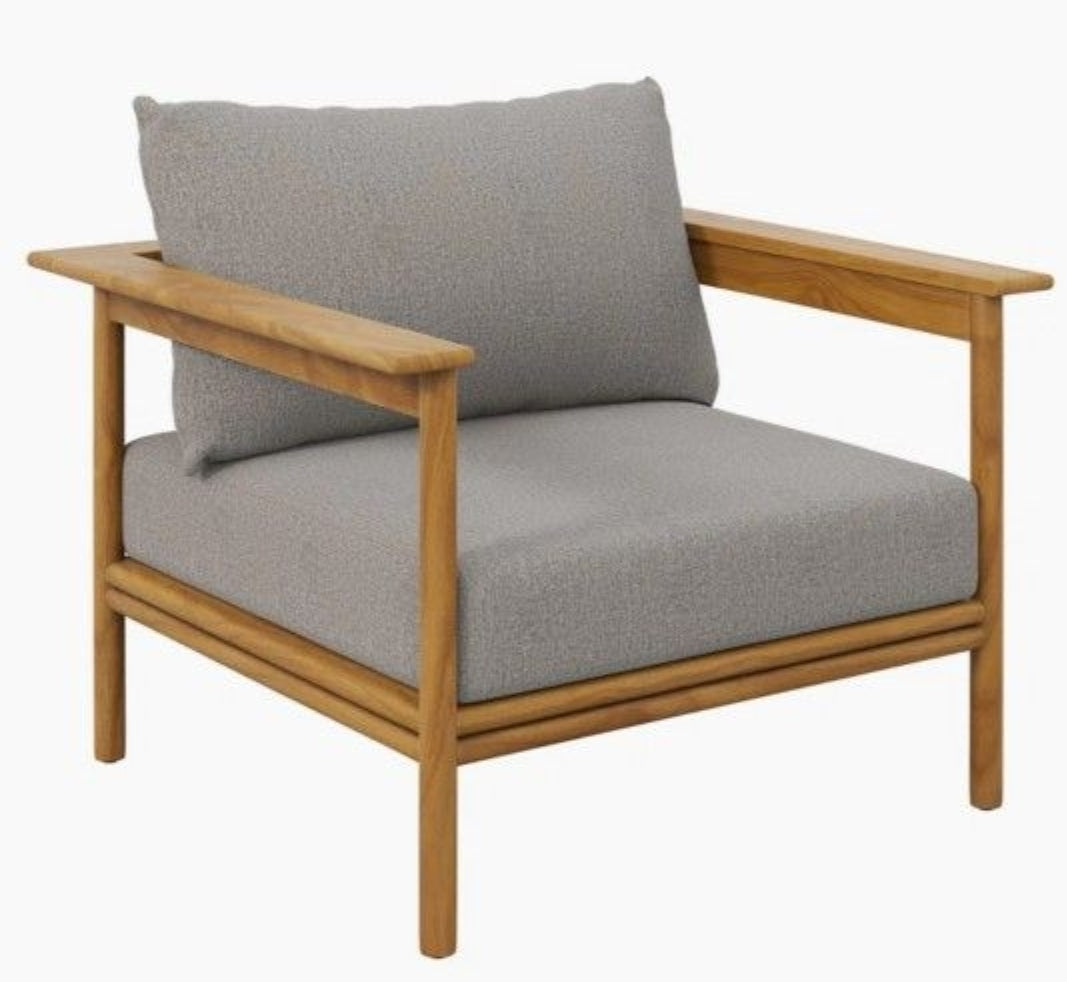 St.Tropaz Teak Conversation set upholstered with performance cushions